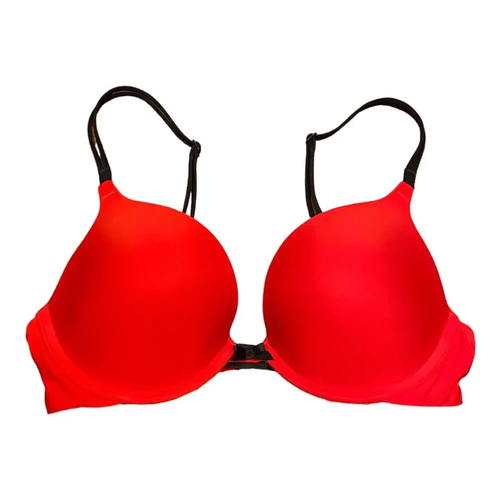 Victoria’s Secret Push-Up Bra In Red and Black Women’s Size 34C
